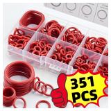 351pcs silicone O-ring set, 10 sizes, oil and...