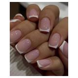 24pcs/set short square fake nails for women...