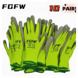 10 Pairs PU Coated Work Gloves - Lightweight,...