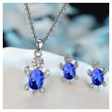 3pcs Silver-plated Necklace Earrings Set Ladies...