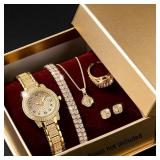 6 PCS Luxury Women Gold plated Watch Fashion...