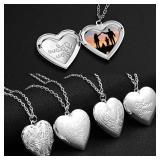 Silver Color Love Heart Photo Frame Pendant...