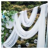 5M Sheer Crystal Wedding Tulle Roll Organza...
