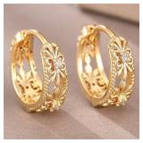 1 Set HuitanTrendy Women Hoop Earrings Hollow...