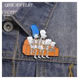 Animated Sitcom Punk Skull Brooch Enamel Pins...