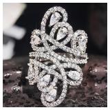 1 Pc Huitan Inlaid Sparkling CZ Women Rings...