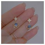 Fashion Cosmic Star River Earrings Blue Opal...