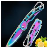 Folding Fruit Knife Stainless Steel Meat...