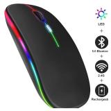 Wireless Mouse RGB Rechargeable Bluetooth Mice...