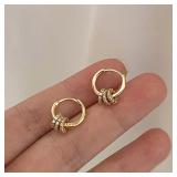 1 Pair Trendy Gold Plated Geometric Gear Shape...