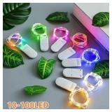 Battery Powered LED String Lights 100LED Copper...