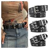 1 PC Women's Belt  Large size Double Hole Men...