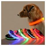 1 PC Dog Collar Nylon LED Night Safety Flashing...