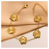 1 PC Fashion Flower Stainless Steel Bracelets...