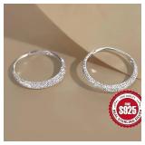 1 Pair Pure Silvery Earrings For Women Frosted...