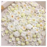20 Pcs Mix White Artificial Flowers Head for...