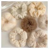 7 Pcs/Set Women Hair Scrunchies Set Plush Solid...