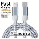 1PC MFi Certified Fast Cable durable Nylon...
