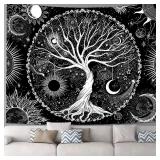 A Set Of Black Bohemian Style Tree Of Life Sun...