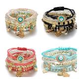 6Pcs/set Bohemian Evil Eye Bracelet Set For...