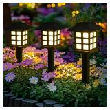 2 Pack RGB Solar Pathway Light Outdoor Solar...