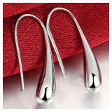 1 PAIR 925 sterling silver plated Water Drop...