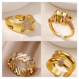 1 PC Random Zircon Star Knot Rings For Women...