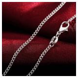 New 925 sterling silver plated Necklace 2MM...