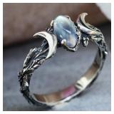 1 PC Huitan Imitation Moonstone Moon Ring for...