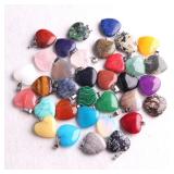 10pcs/lot Random Mixed Color Heart Shaped Stone...
