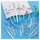 20pcs Ancient Silvery Sword Shape Bookmark Set...