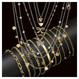 17pcs Fashion Minimalist Jewelry Set For Women...