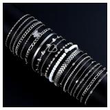 19Pcs/Set New Design Silver Color Anklet Sets...