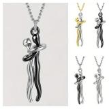 1 Set Chic Black Hug Pendant Necklace for...