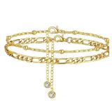 2Pcs Fashion Stainless Steel Anklet Set For...