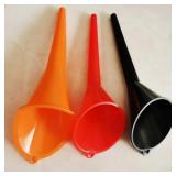 3 PCS Car Long Stem Funnel Gasoline Oil Fuel...