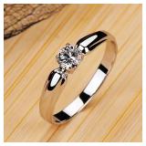 1 PC Huitan Single Round Cubic Zircon Rings for...
