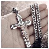 Vintage Jesus Cross Pendant Men and Women...