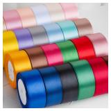1 random colour 15mm  Satin Ribbons White Pink...