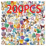 200pcs Pokemon Anime Stickers Pikachu Kawaii...