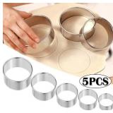 5PCS Round Stainless Steel Biscuit Mold...