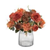 Artificial Flowers Retro Silk Rose Bouquet...