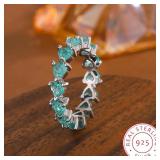 1 PC S925 sterling silver plated Green Heart...