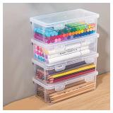 large transparent PP storage boxes with lids,...