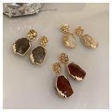 1 pair New Fashion Earrings Zircon Square Stone...