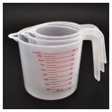 3pcs  1000ml Baking Liquid Measuring Cups PVC...