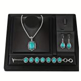 3pcs Women's Vintage Turquoise Bracelet...