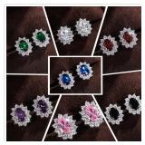 1 Pair in random Colour Huitan Full Zircon Stud...