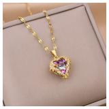 1 PC Top Luxury Colorful Crystal Ocean Heart...