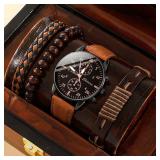New Men Watch Luxury Bracelet Set Fashion...